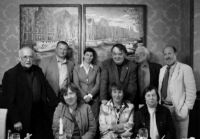 Svetlana Alexievich (front row, left), Jadviga Juferova, Svetlana Karmalita; Alexej German, Peter Wail, René Guerra Photo from the archive of S. Alexievich